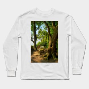 Bench with a View, Durlston Bay near Swanage Long Sleeve T-Shirt
